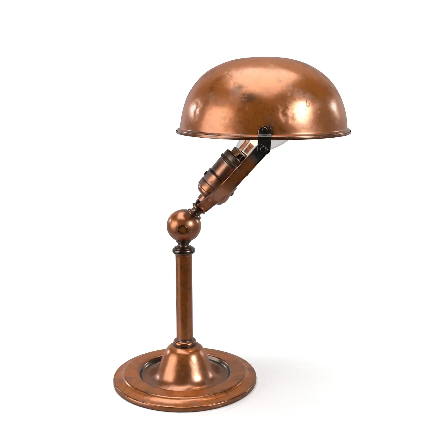 Industrial Faries Adjustable Copper Plated Task Lamp PBR 3D Model_03